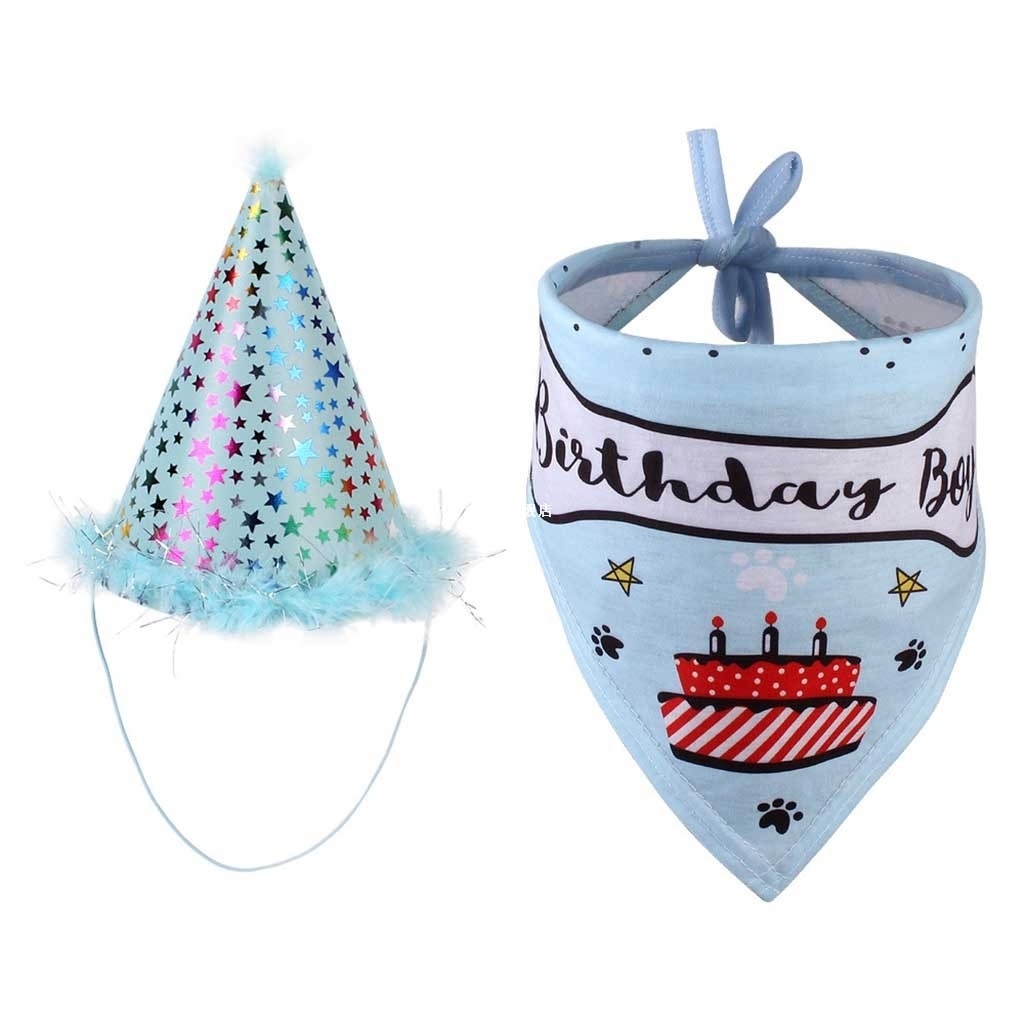 Pet birthday party hat saliva towel set - Image 2