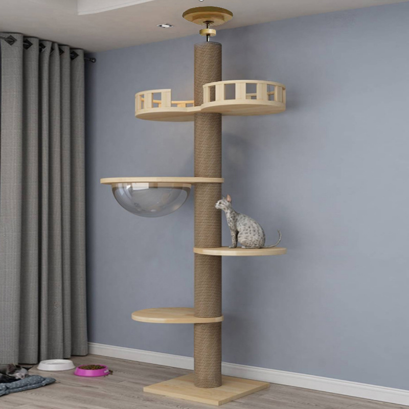 Solid Wood Column Cat Climbing Frame Toy - Image 4