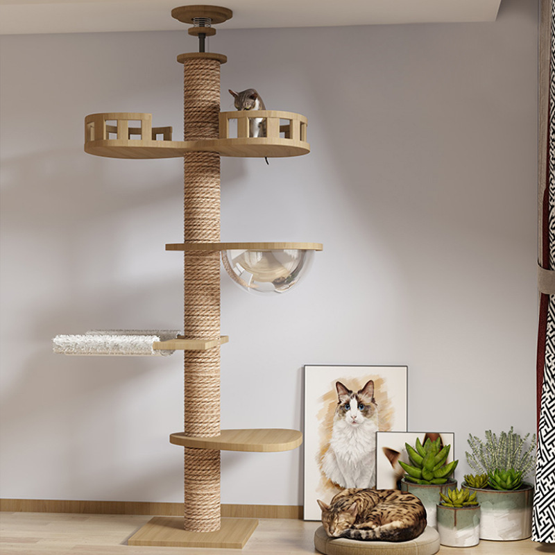 Solid Wood Column Cat Climbing Frame Toy - Image 7